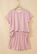 Pink Polka Dot Print Short Set