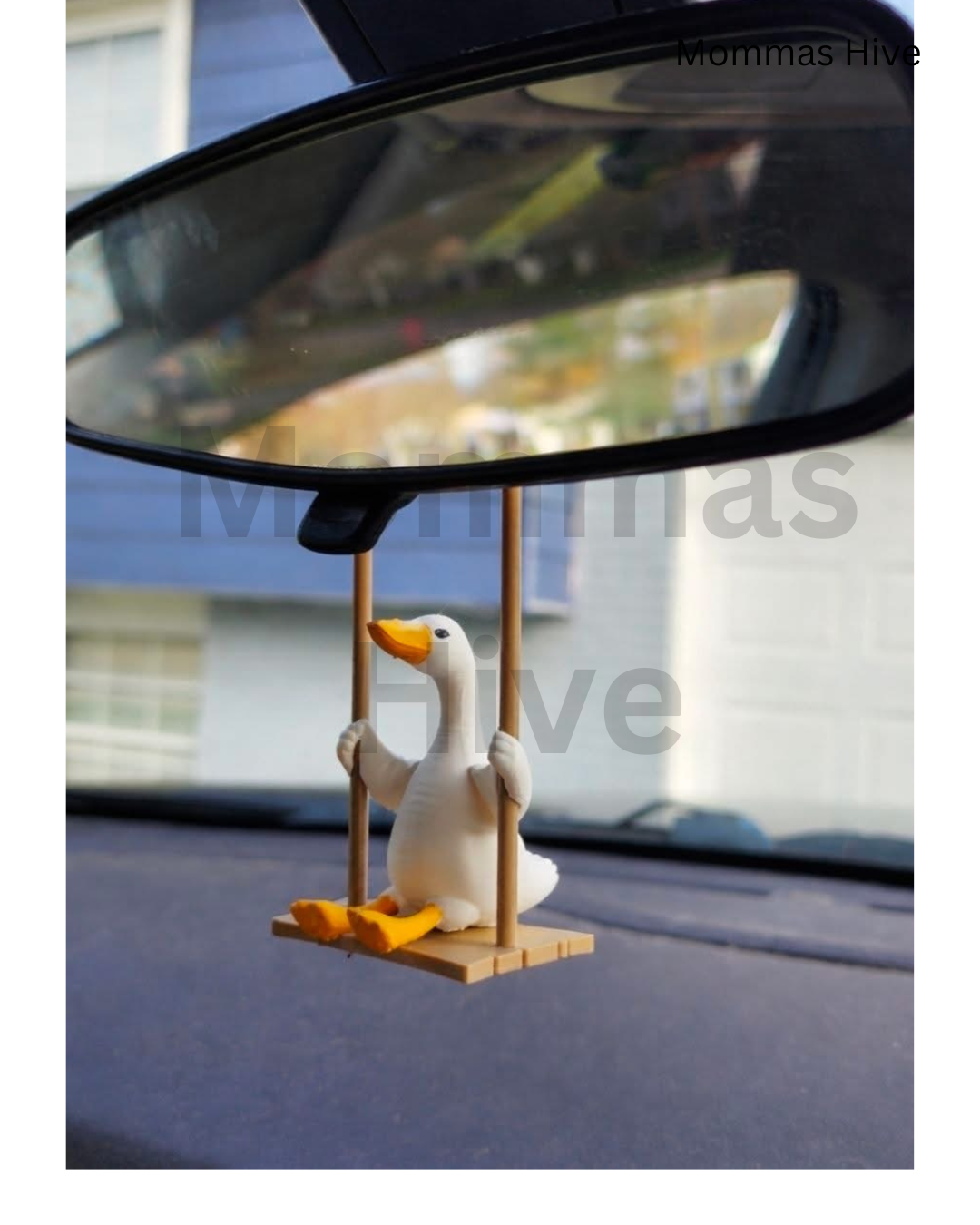 Rearview mirror swinging goose