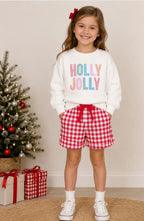 PREORDER: Girls Christmas Print Short Set