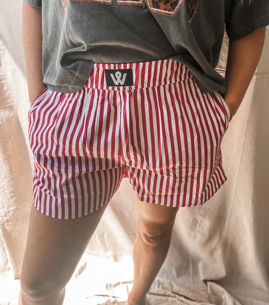 Striped Shorts in Red