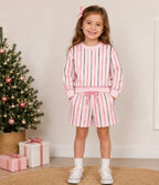 PREORDER: Girls Christmas Print Short Set