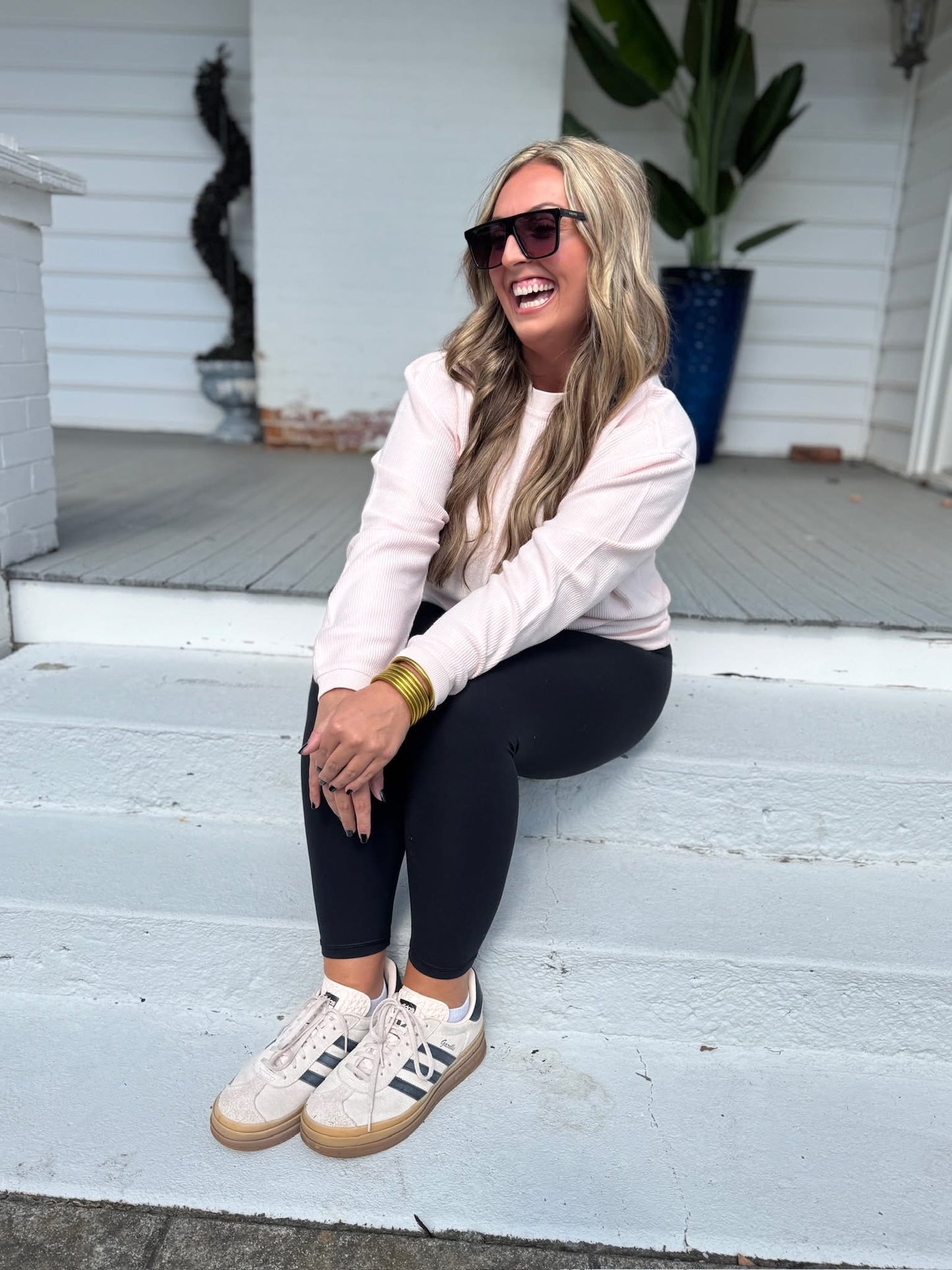 Light Pink corded crew