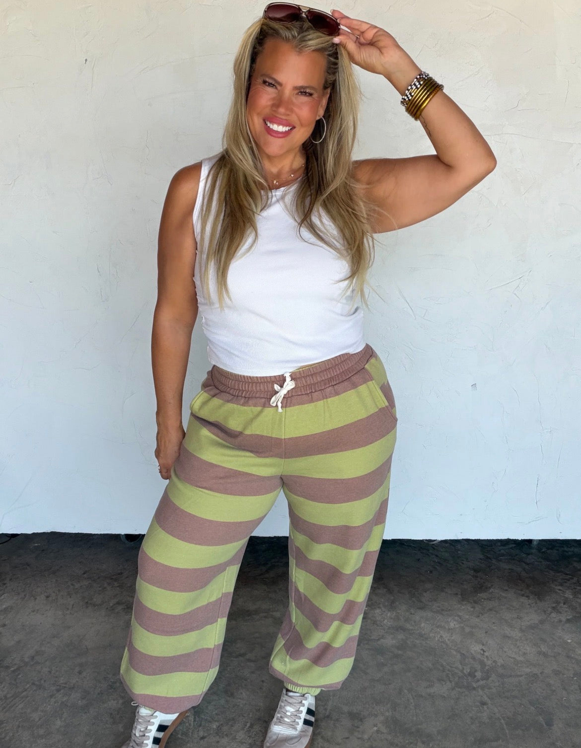 PREORDER- LILA STRIPE JOGGERS