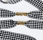 Gingham Game Day Shoe Laces with Charms