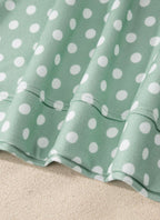 Green Polka Dot Print Short Set