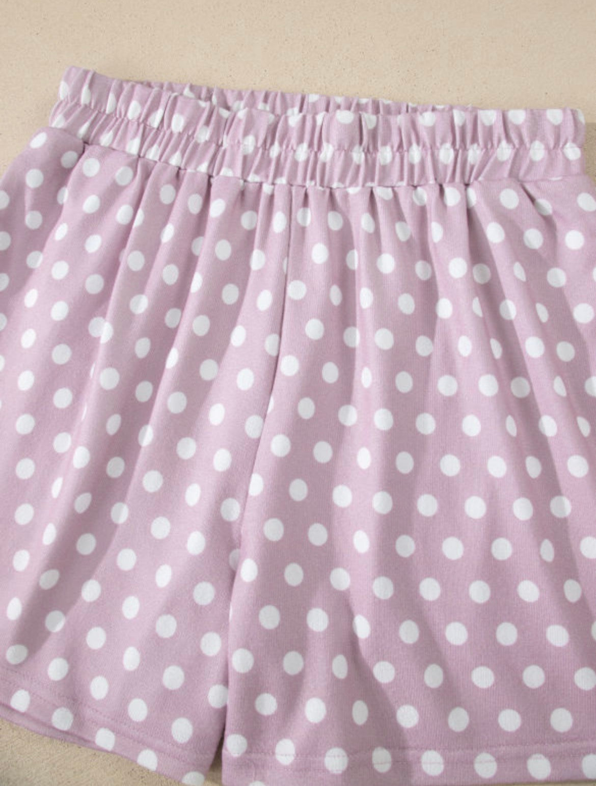 Purple Polka Dot Print Short Set