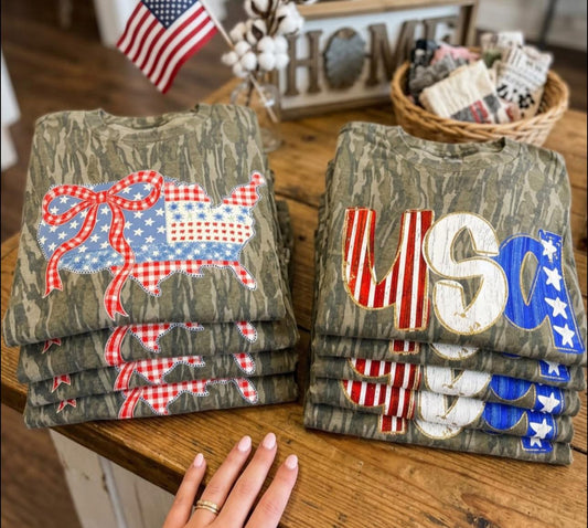 Bottomland Camo USA Tees
