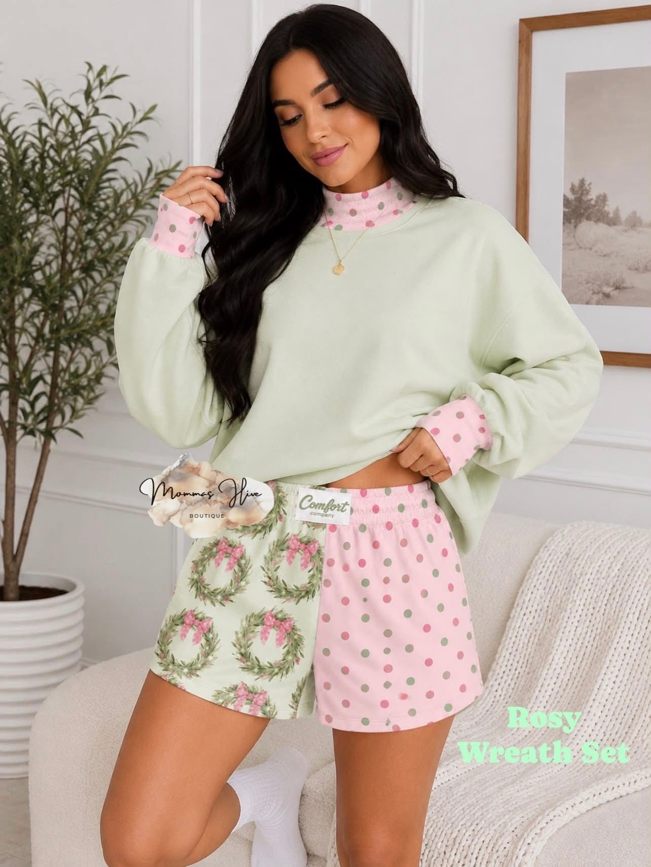 Christmas Mockneck and Shorts Sets - Adults