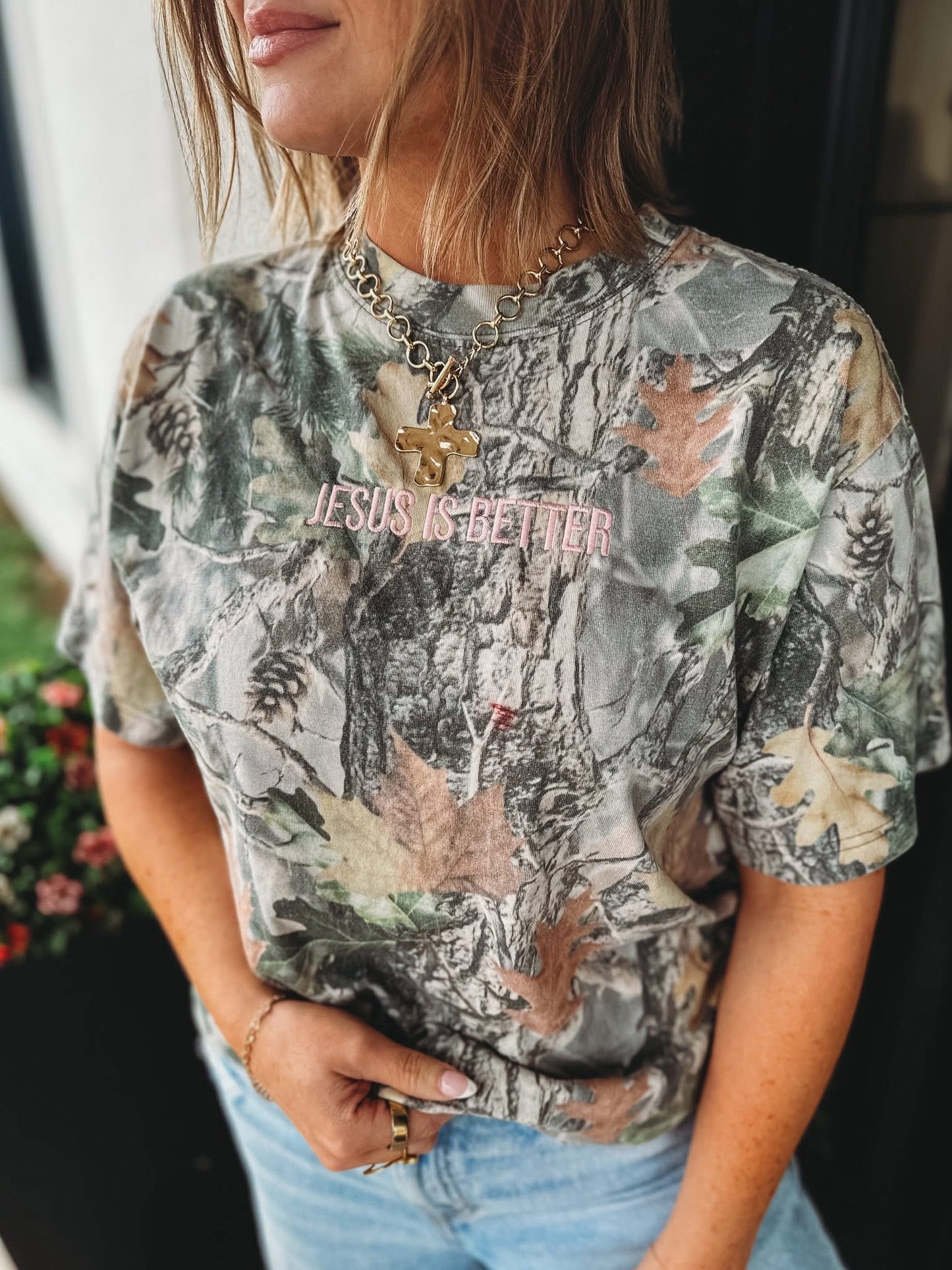 Preorder Jesus Is Better embroidered tee