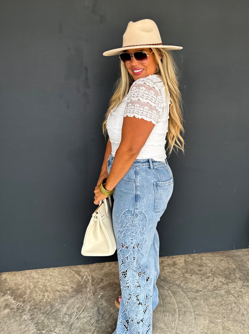 Floral Charm Wide Leg Jean