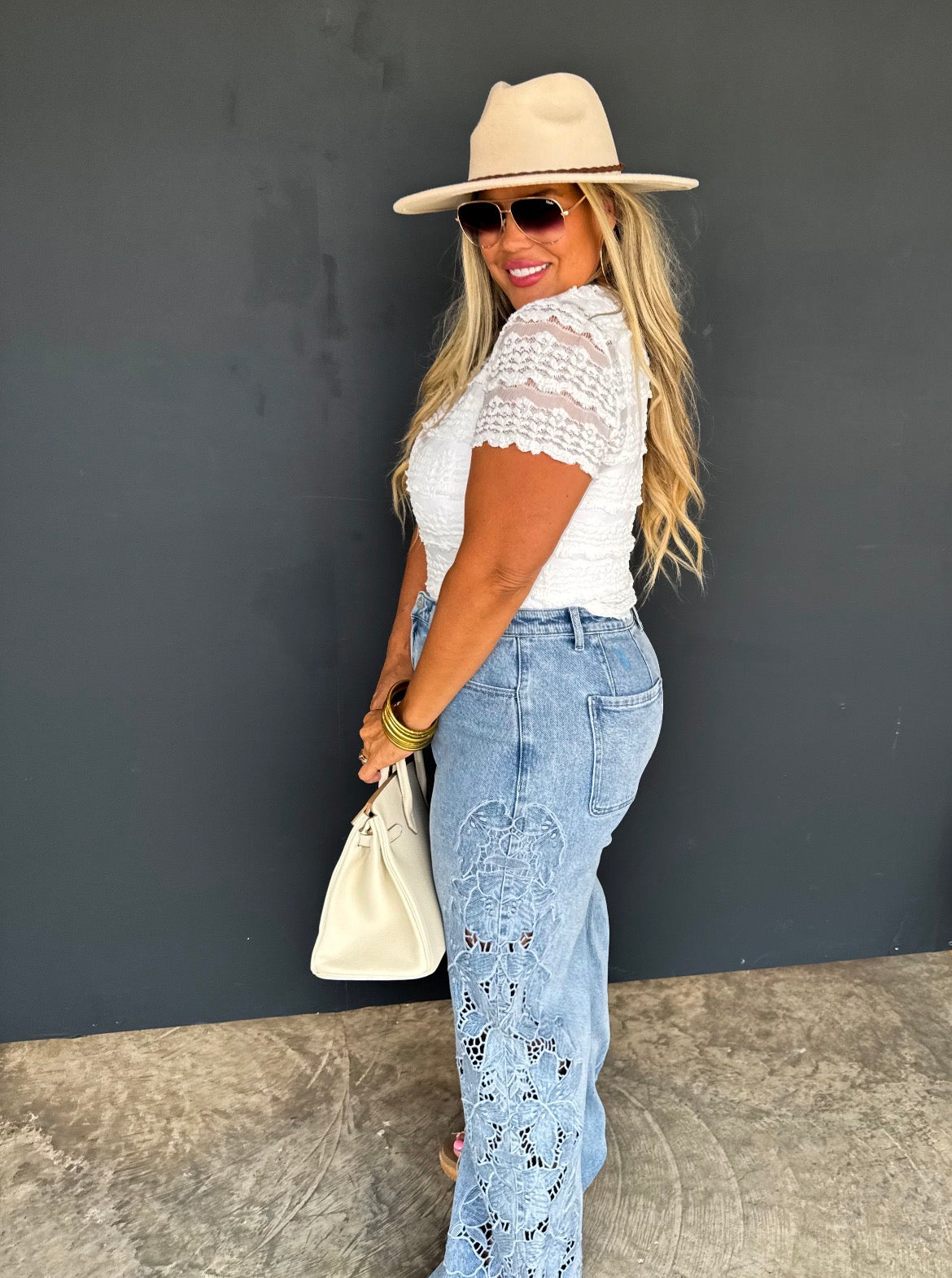 Floral Charm Wide Leg Jean