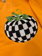 Checkered Pumpkin Embroidered Sweatshirt