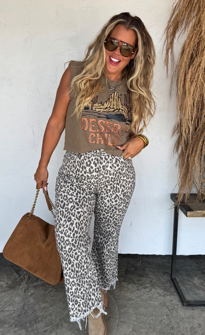 Cheetah Leopard non-distressed jeans