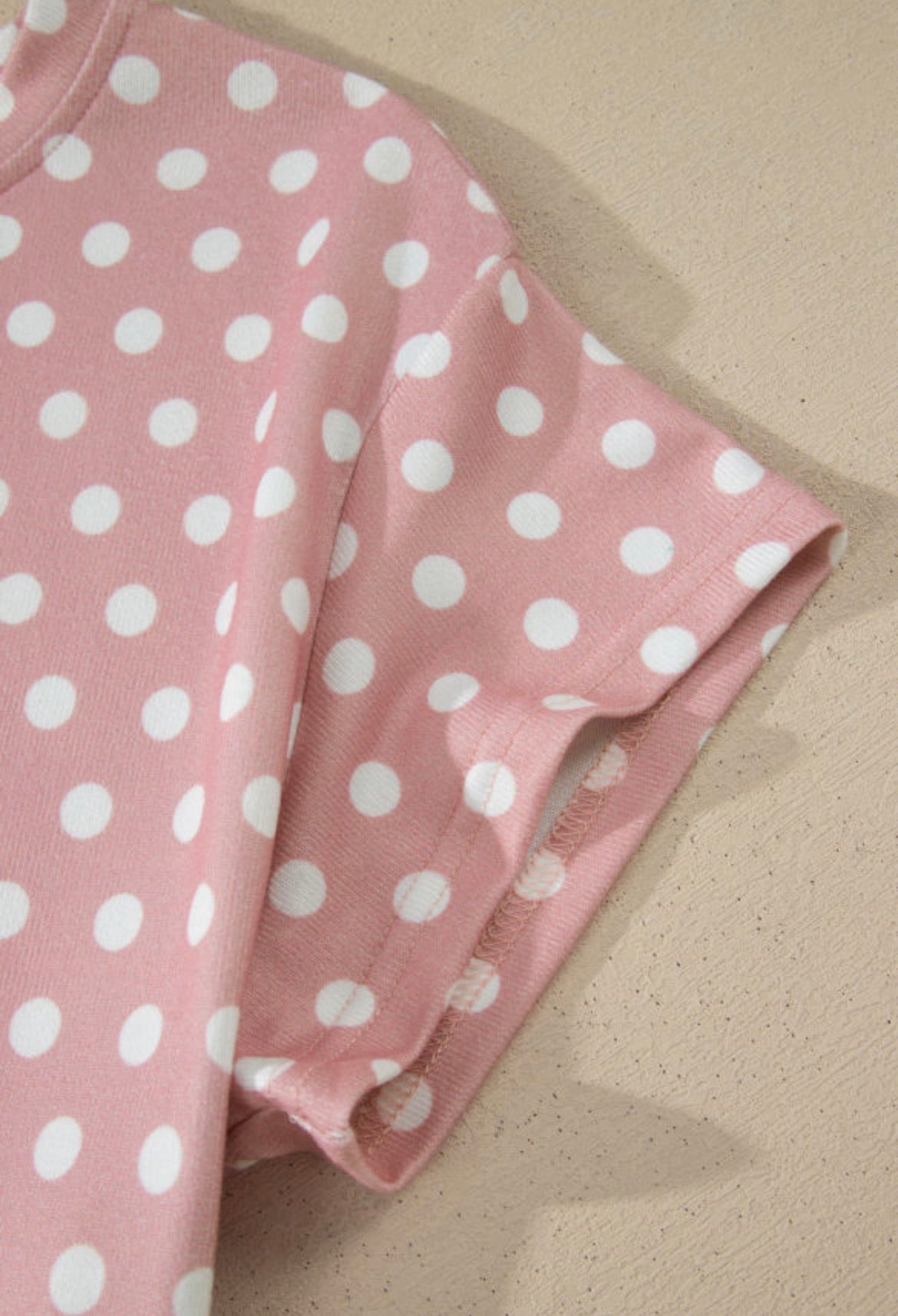 Pink Polka Dot Print Short Set