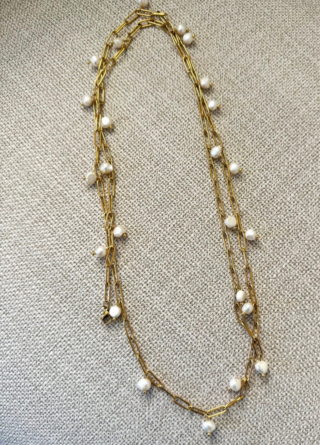 Long Pearl Bead Necklace