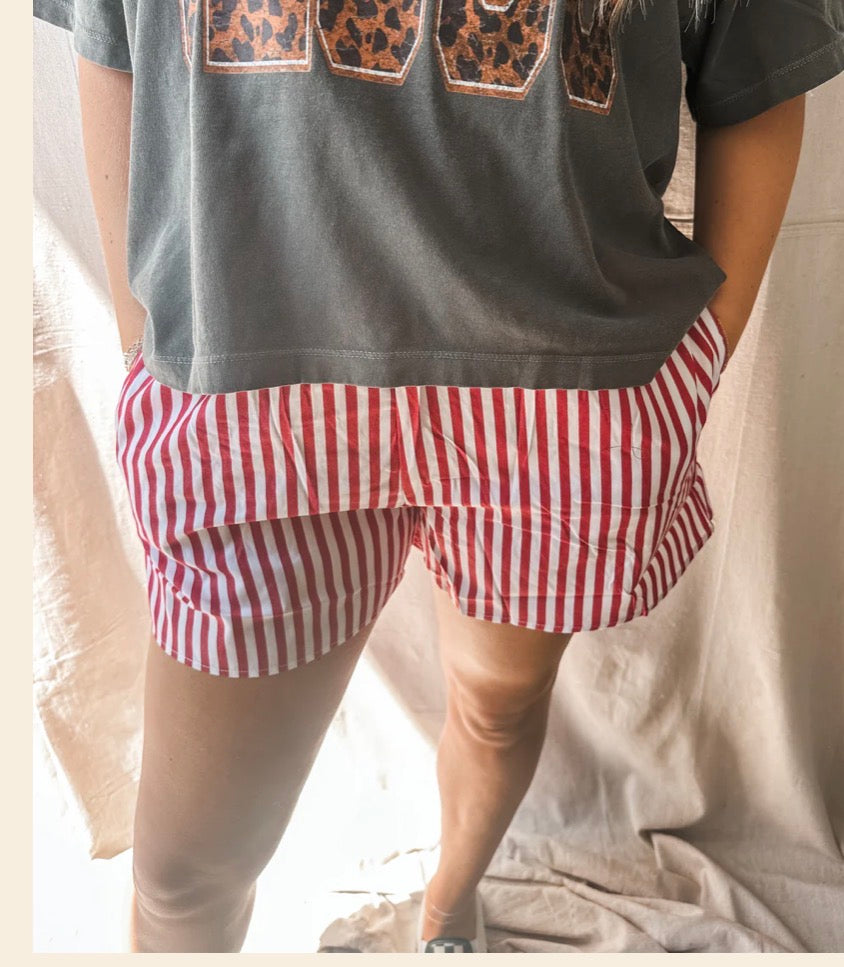 Striped Shorts in Red