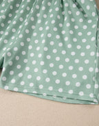Green Polka Dot Print Short Set