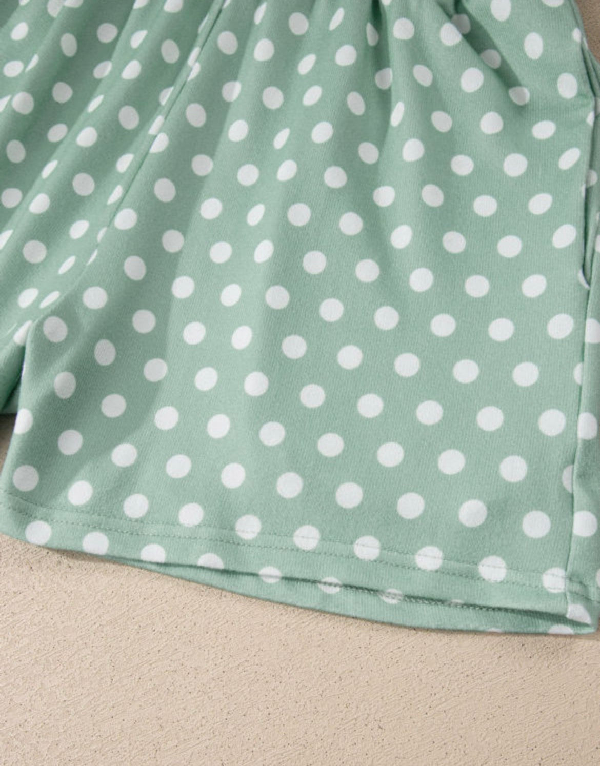 Green Polka Dot Print Short Set