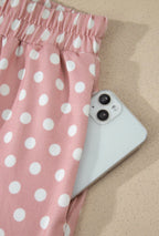 Pink Polka Dot Print Short Set