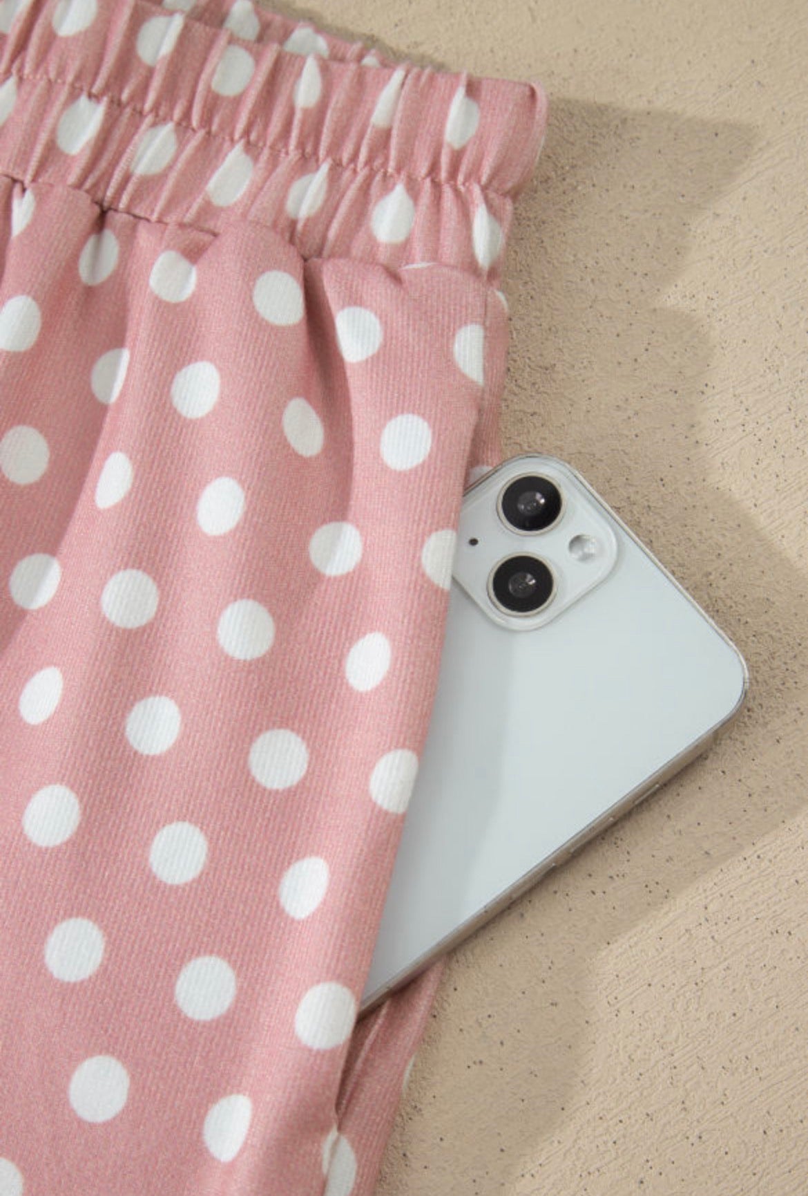 Pink Polka Dot Print Short Set