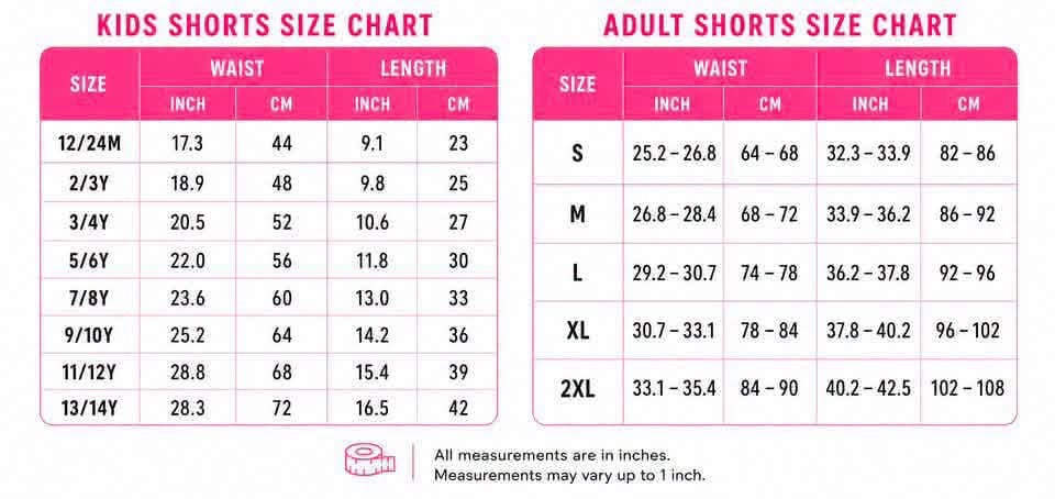 Neon Shorties Adult PreOrder - Closes 7/10