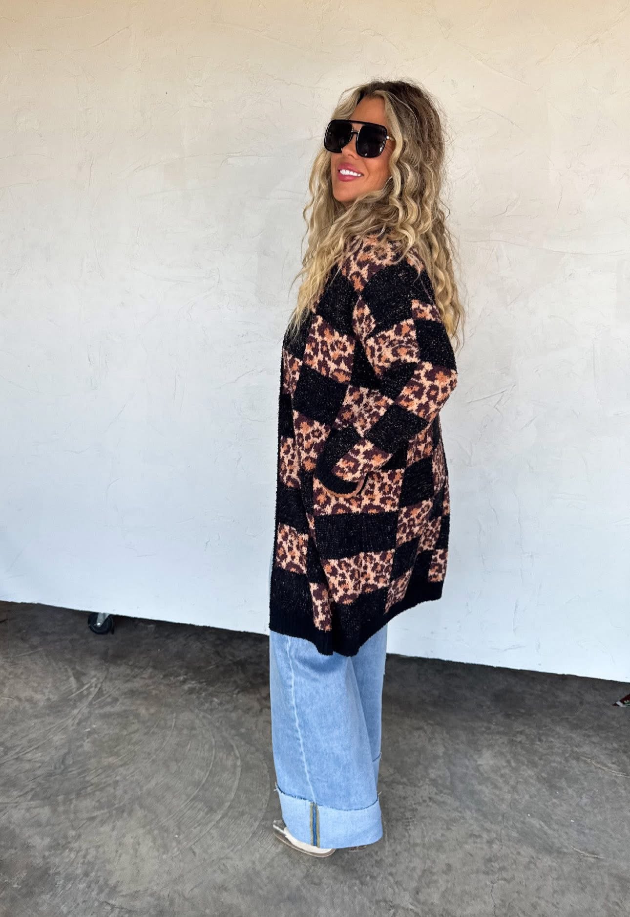 Checkered Cheetah Cloud Cardigan