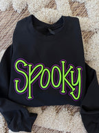 Spooky 3D Embroidered Crew