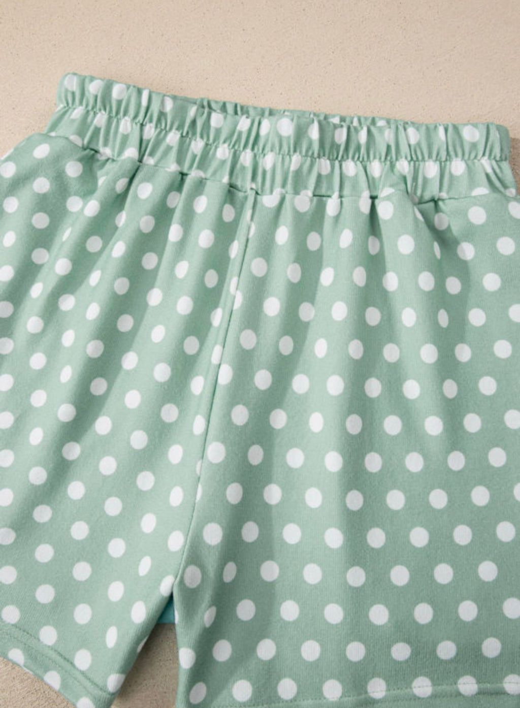 Green Polka Dot Print Short Set