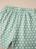 Green Polka Dot Print Short Set