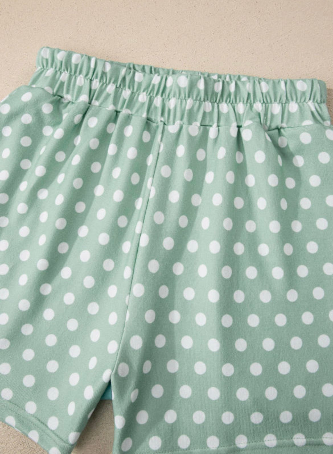Green Polka Dot Print Short Set