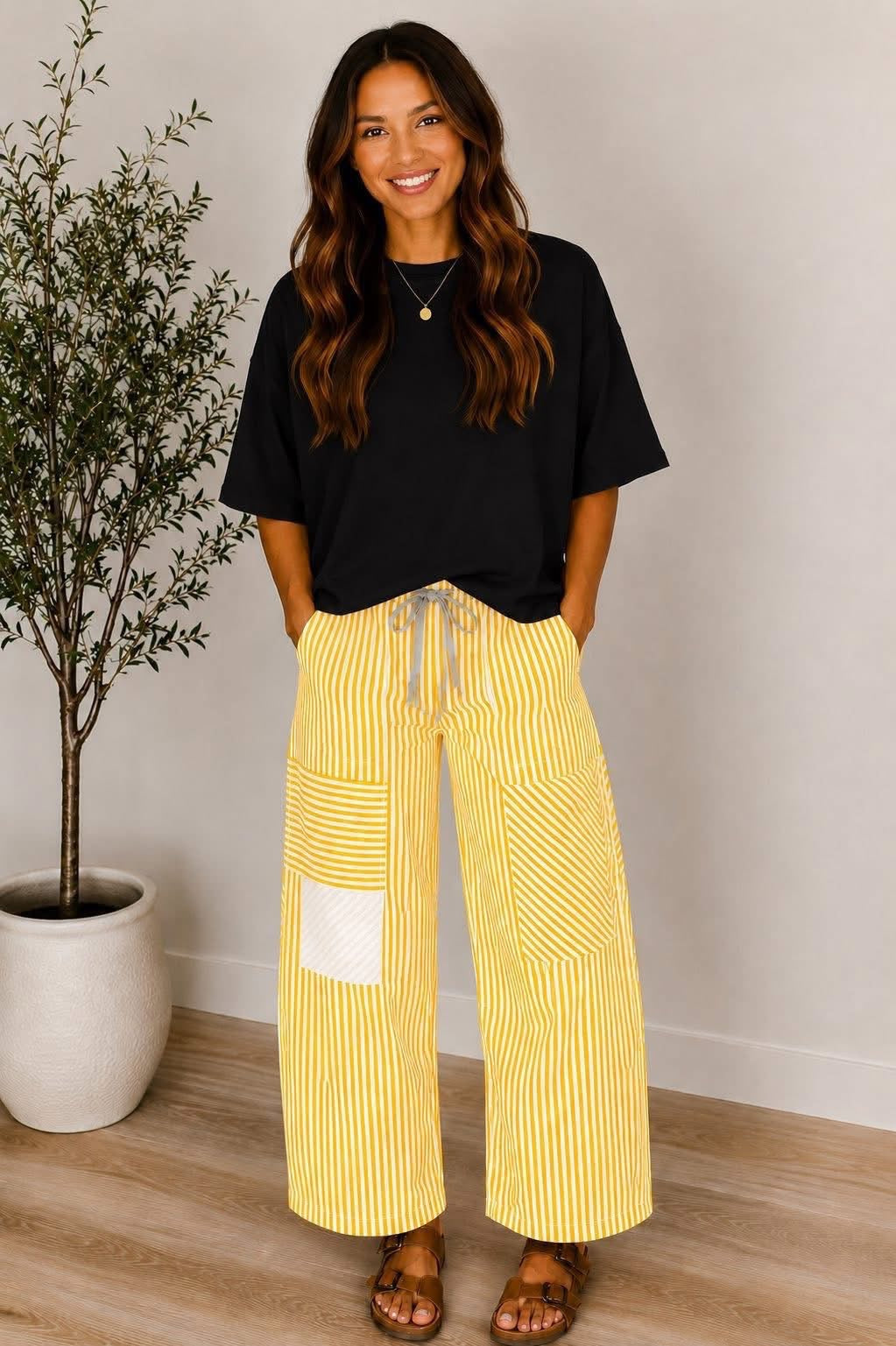 Striped Barrel Jeans