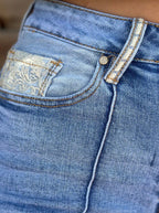 Kreek Embroidered Cuffed Jeans