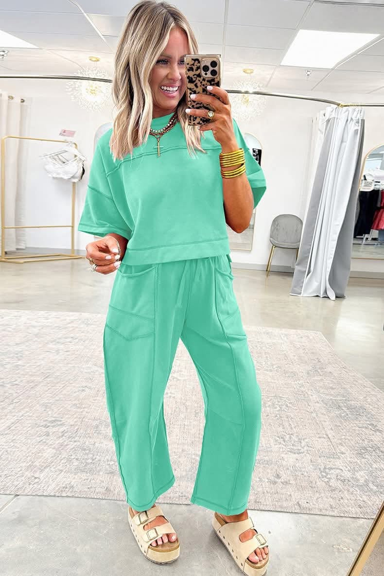 Boxy Tee + Barrel Pants Set