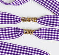 Gingham Game Day Shoe Laces with Charms