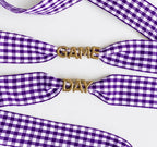Gingham Game Day Shoe Laces with Charms