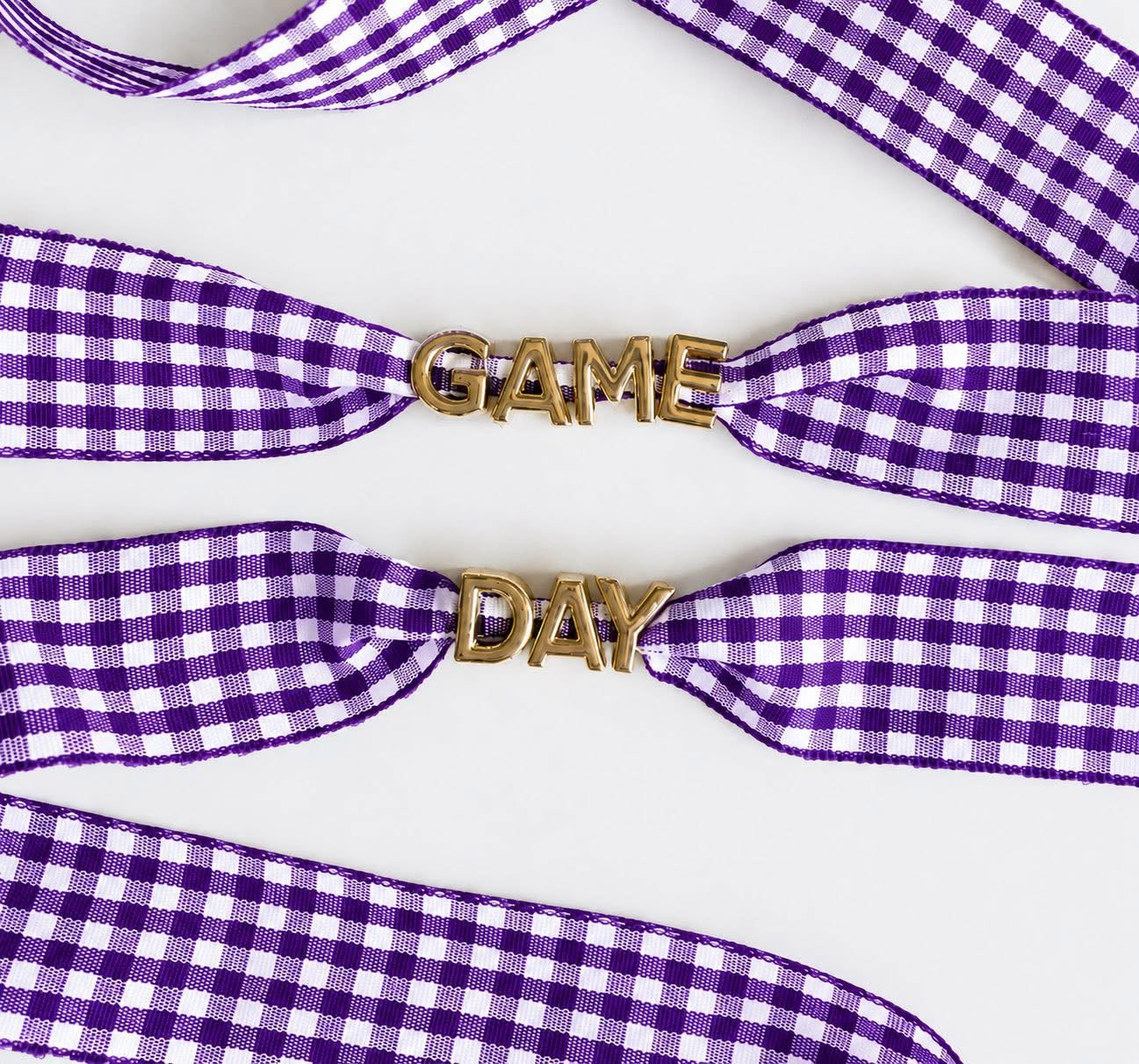 Gingham Game Day Shoe Laces with Charms