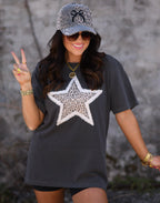 Leopard Star Faux Patch Tee