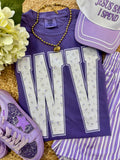 WV Purple Floral State Tee