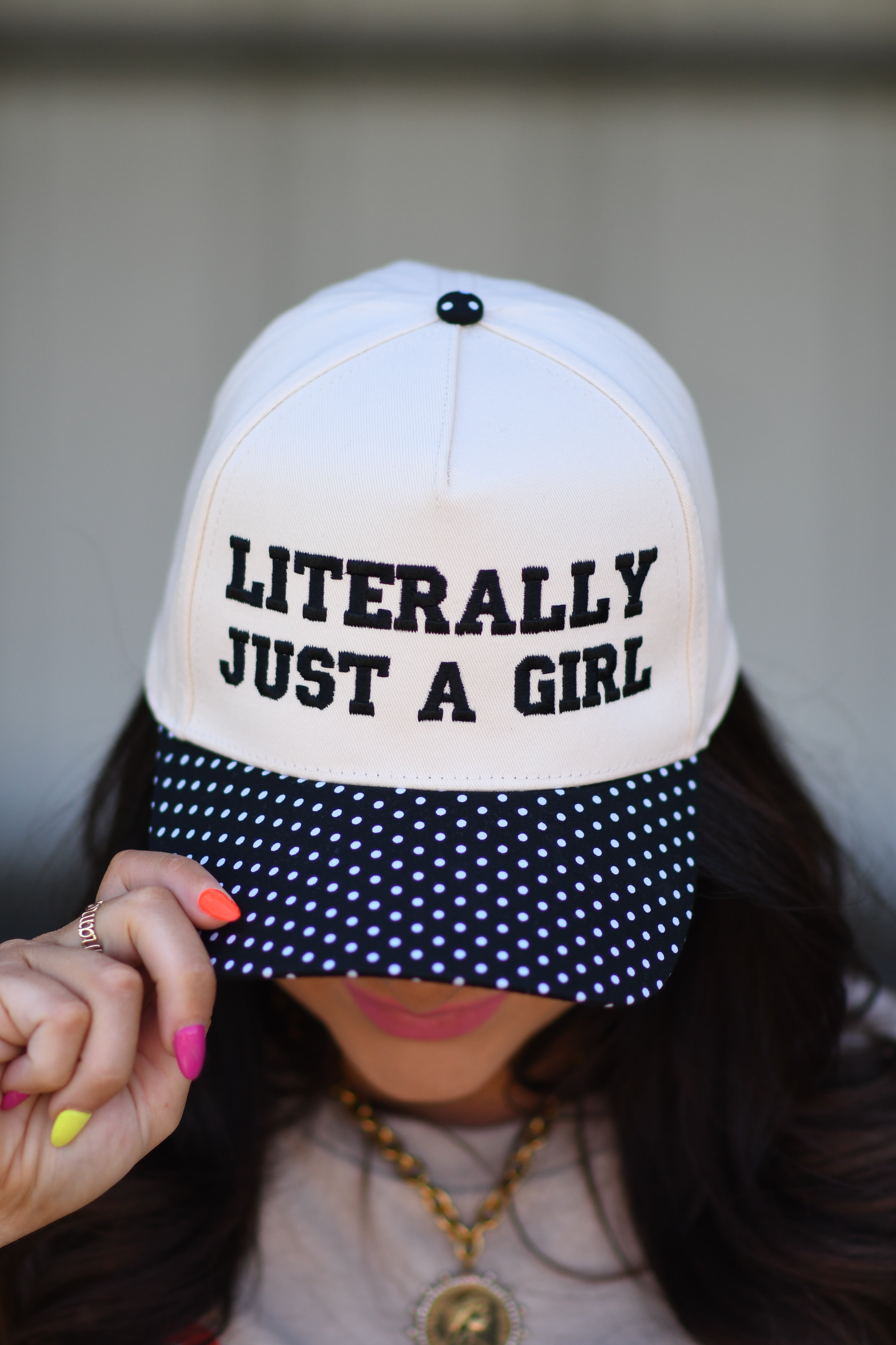 Literally Just A Girl Polka Dot Hat