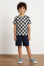 Boys Dino Checkers S/S Pocket Tee