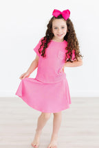 Neon Pink Scrunchy Twirl Skort