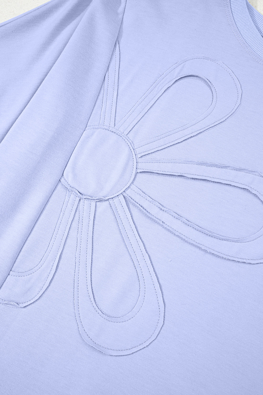 Floral Patched Half Sleeve Tunic Top