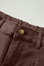 Square patch pocket ankle-length barrel jeans from Dear-Lover featuring a stylish fit and classic denim design.