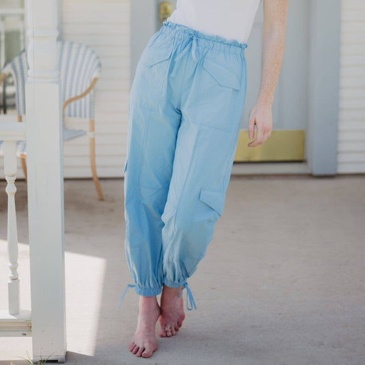 Light Blue Wholesale Parachute Pants