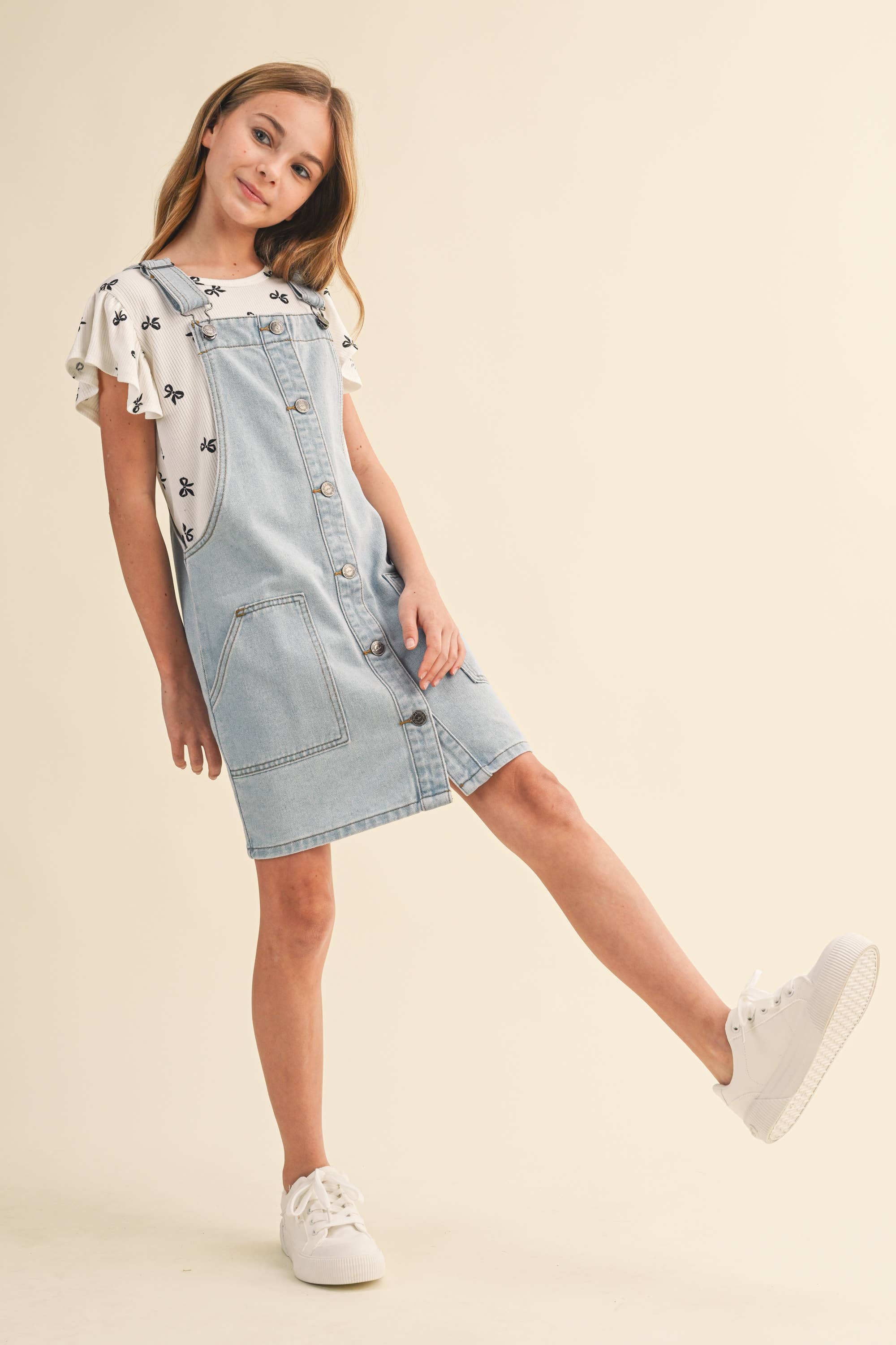 TWEEN KIDS GIRLS DENIM OVERALL DRESS
