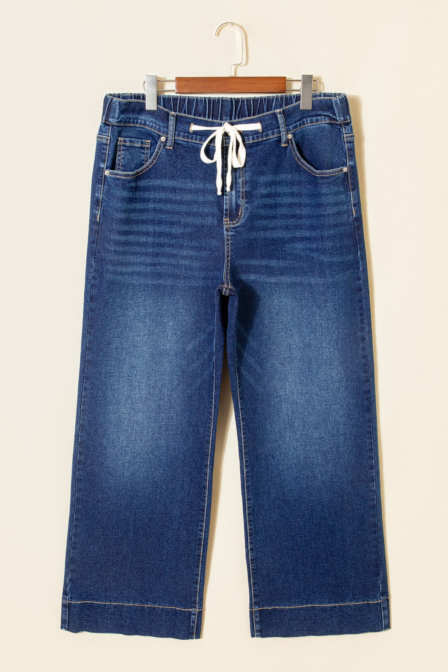Black Acid Wash Contrast Lace-up Plus Size Jeans