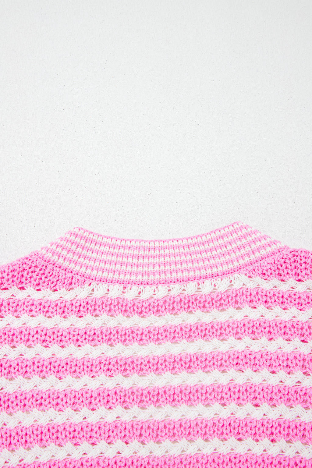 Black Stripe Short Sleeve Knit V Neck Bow Knot Sweater