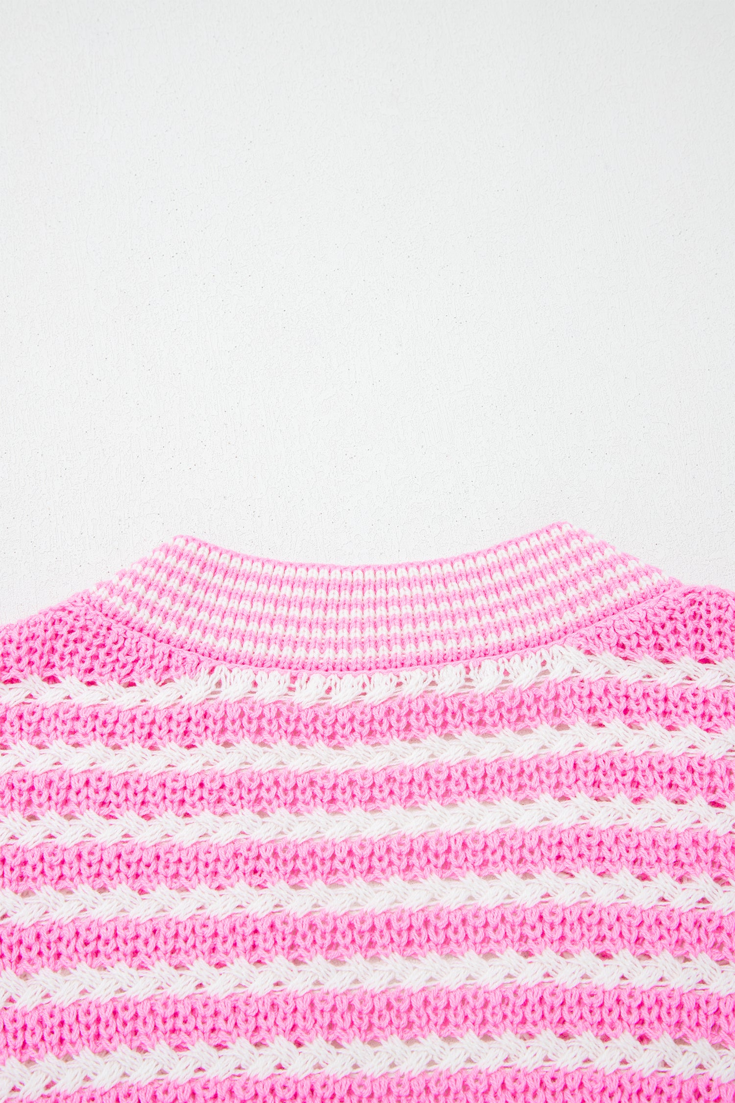 Black Stripe Short Sleeve Knit V Neck Bow Knot Sweater
