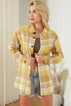 Pink Plaid Button Up Patch Pocket Shirt