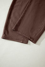 Square patch pocket ankle-length barrel jeans from Dear-Lover featuring a stylish fit and classic denim look.